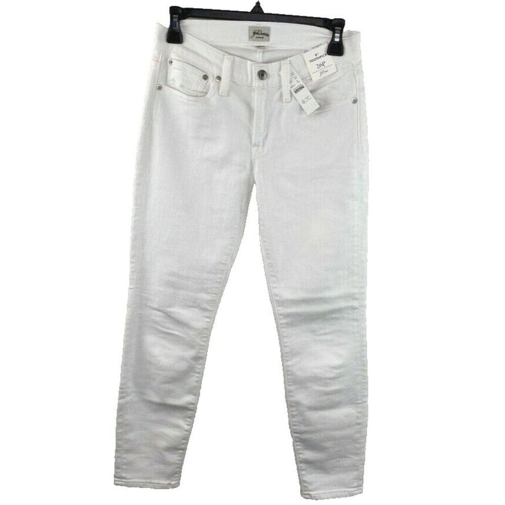 J.Crew Womens $110 Petite 8" Toothpick Jean in White Size 26P E2264 - Picture 3 of 6